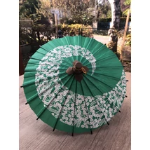 Japán mini dísz napernyő Buyon 06 zöld/fehér