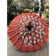 Japán mini dísz napernyő Buyon 13 piros-barna/fehér