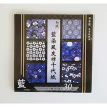 Chiyogami 15cm 30lap indigo yuzen IYU-3015