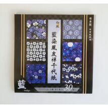 Chiyogami 15cm 30lap indigo yuzen IYU-3015