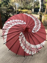Japán mini dísz napernyő Buyon 04 piros/fehér