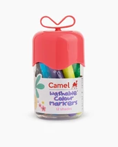 Filctoll szett 12 színű Washable colour Camlin - Korallpiros kupakkal