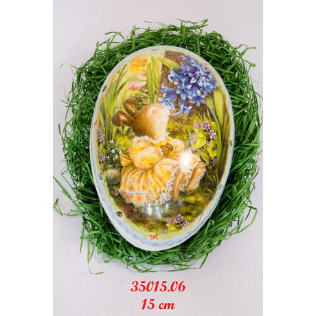 Nosztalgia papírtojás 15cm S.W. - sárgaruhás