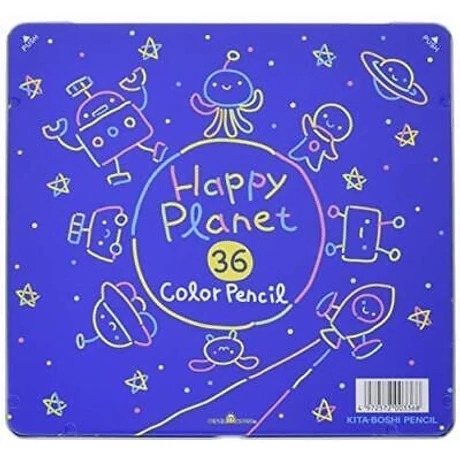 Színesceruza fémdobozban 12+24db Kita-boshi Happy Planet