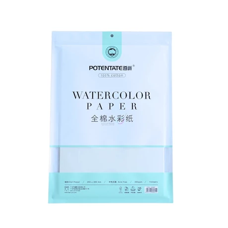 Akvarellpapír 27x39cm/10lap HP pamut Potentate