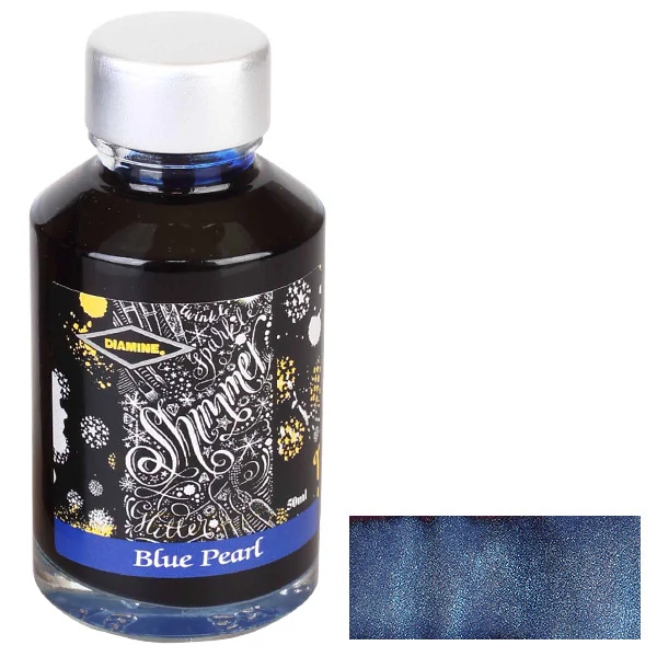 Töltőtolltinta 50ml Shimmer Diamine - Blue pearl