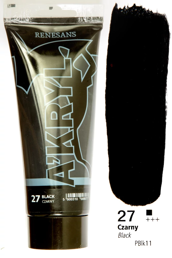 Akrilfesték 200ml Renesans - 27 Black