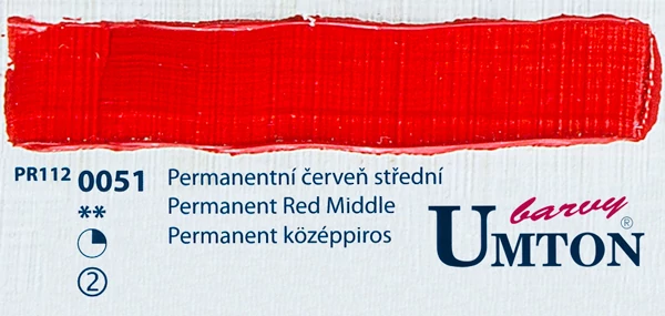 Perm. Red Middle olajfesték 60ml Umton - 0051 Permanent közép piros