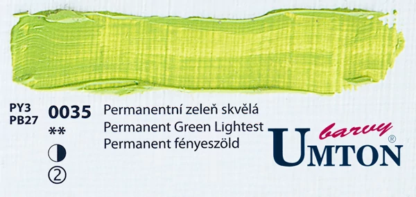 Perm. Green Lightest olajfesték 60ml Umton - 0035 Permanent fényes zöld