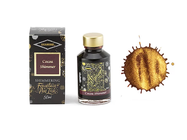 Töltőtolltinta 50ml Shimmer Diamine - Cocoa shimmer