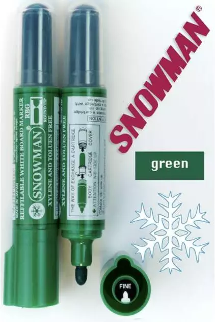 Táblafilc RBG letörölhető Snowman - zöld