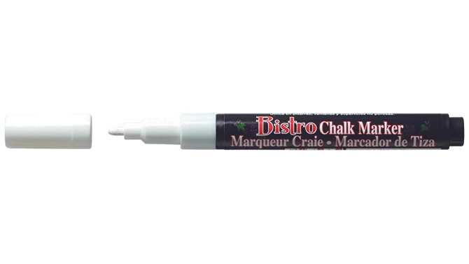 Krétafilctoll tűhegyű fehér Bistro chalk marker Marvy - White