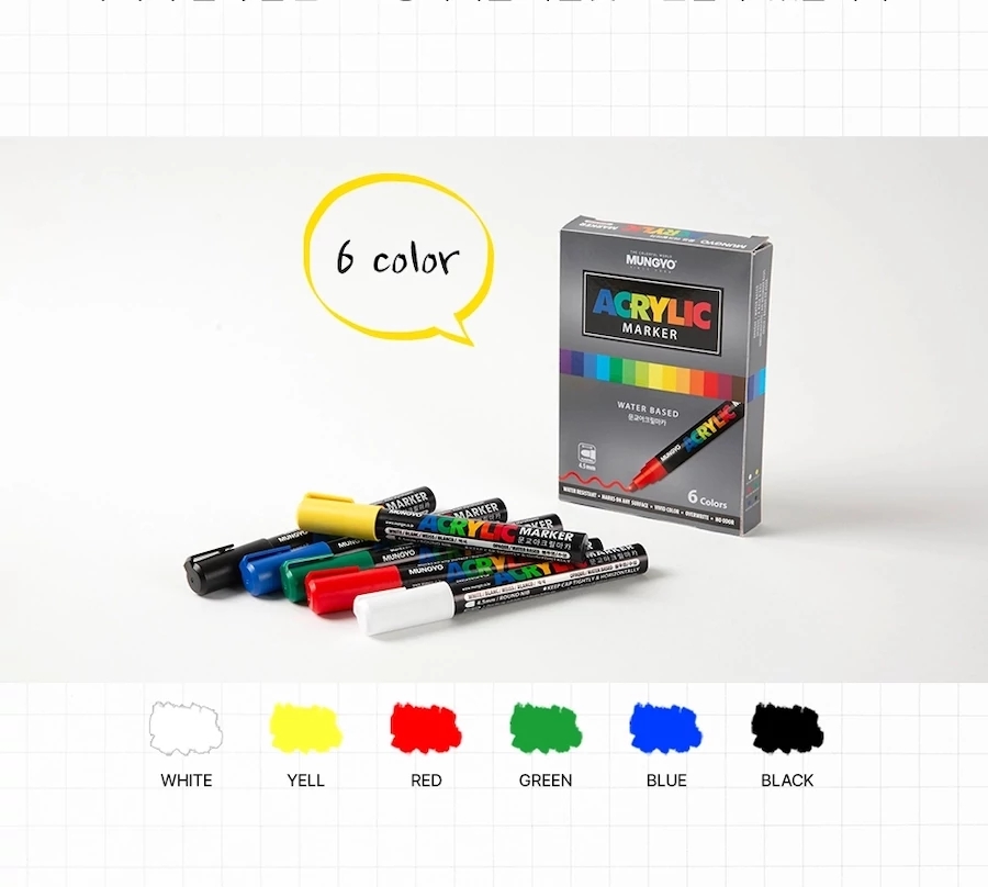 Acrylic Marker 6db akrilfilc Mungyo