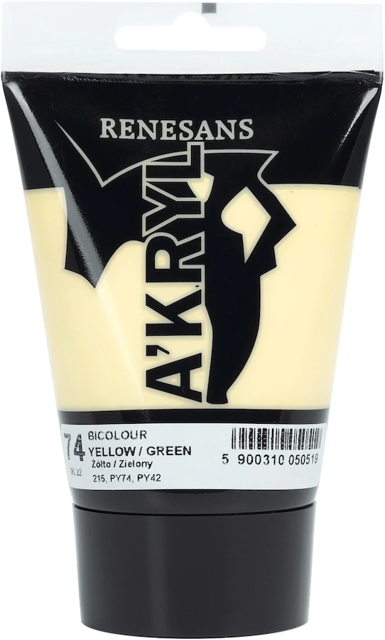 Akrilfesték 100ml Bicolor Renesans - 74 Yellow / Green