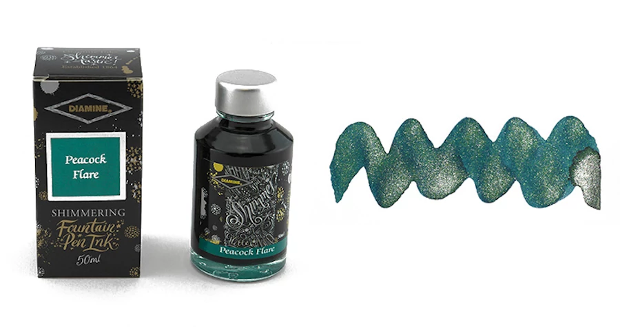 Töltőtolltinta 50ml Shimmer Diamine - Peacock flare