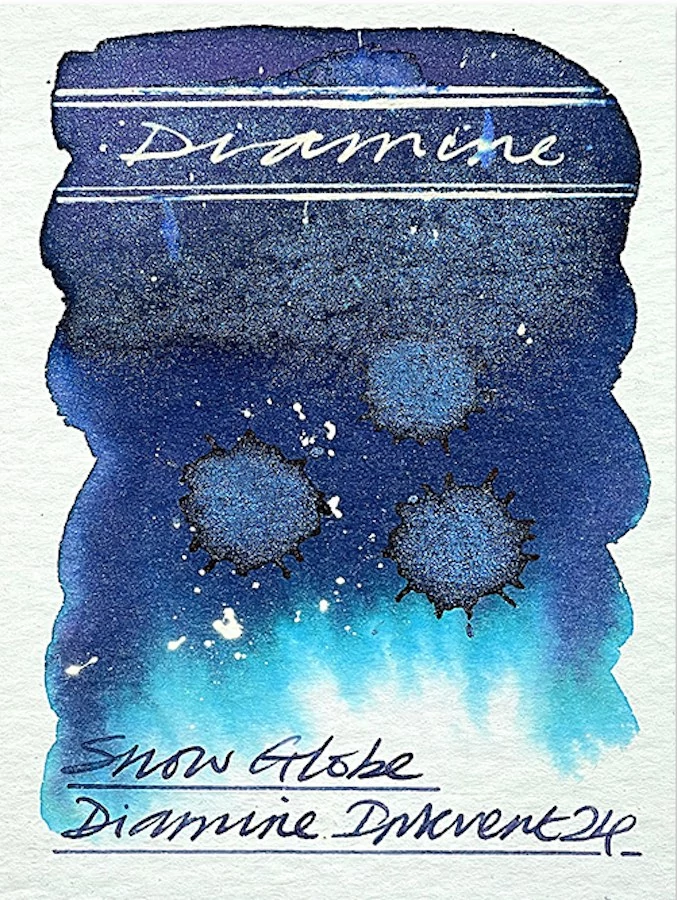 Töltőtolltinta 50ml Black E. Shimmer Diamine - Snow globe