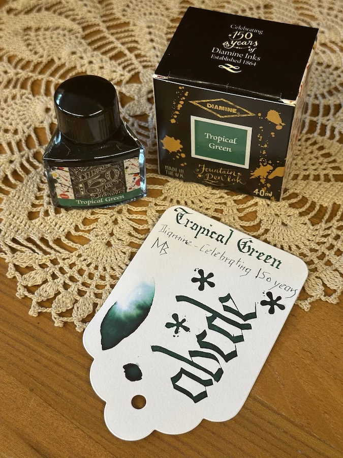Töltőtolltinta 40ml 150. évfordulós Diamine - Tropical Green