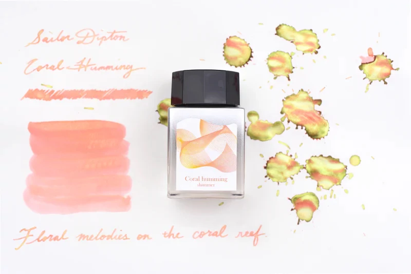 Dipton tinta 20ml mártóstollhoz Sailor  - 201 Coral humming shimmer