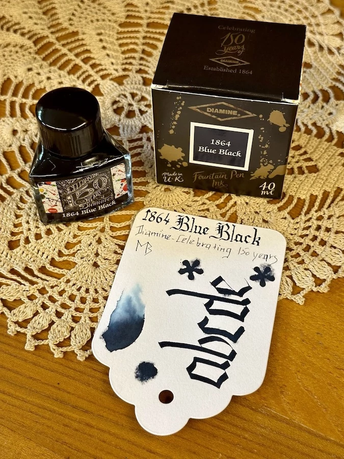 Töltőtolltinta 40ml 150. évfordulós Diamine - 1864 Blue Black 