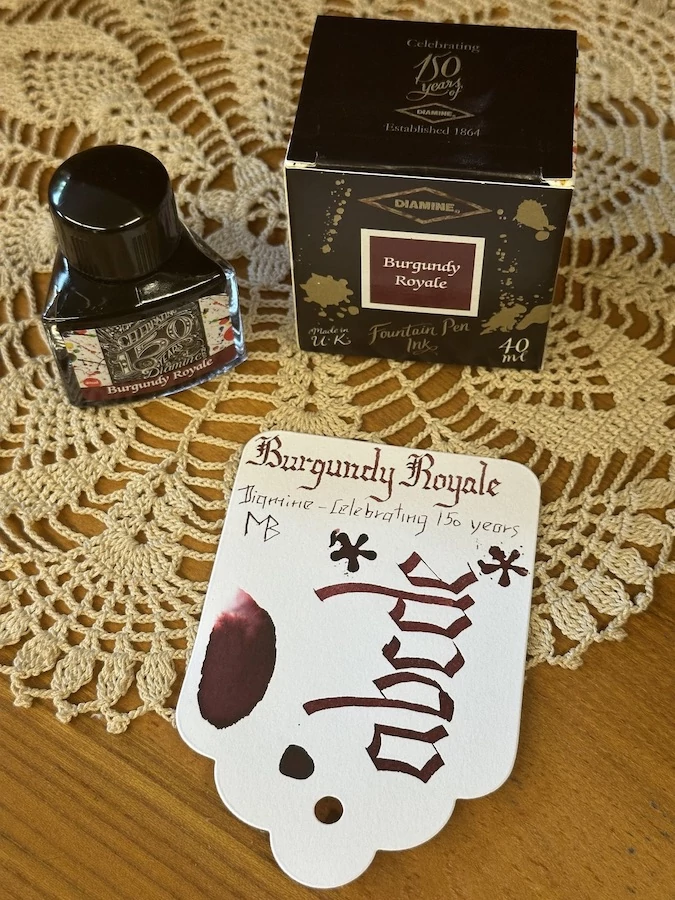 Töltőtolltinta 40ml 150. évfordulós Diamine - Burgundy Royale